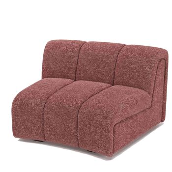 Chauffeuse d’angle pour canapé modulable en tissu bouclette rose Hélène 3