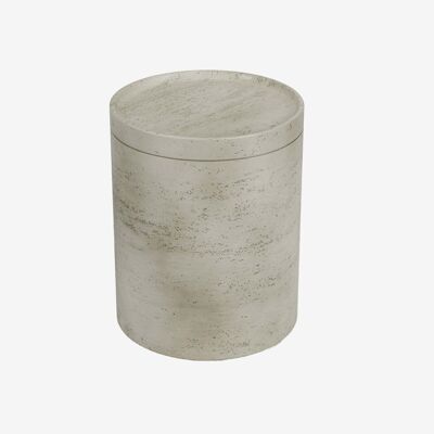 Modern cylindrical side table in Citron cement