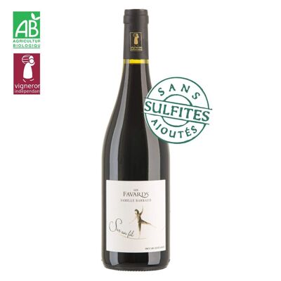 Organic red wine - No added sulphites - Syrah - Rhône Valley - 2023 - Sur un Fil (75cl)