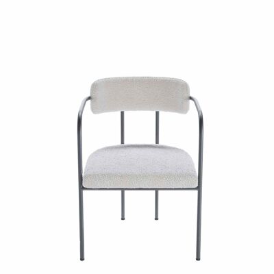 Barbara Upholstered Dining Chair with White Boucle Arms