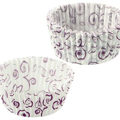 Zenker Smart Pastry - Vasos de papel para muffins, diseño de flores moradas, 50 unidades