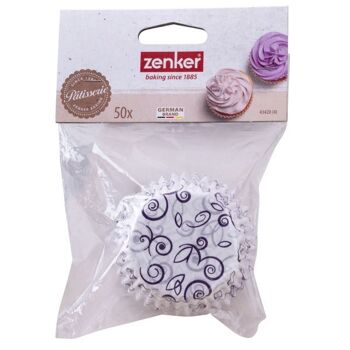 Lot de 50 moules à muffins en papier motif fleur violette Zenker Smart Pastry 6