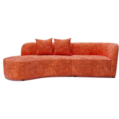 Alba Ocher Velvet Curved 3-4 Seater Sectional Sofa