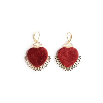 Boucles d'oreilles Coeurs en cuir 3