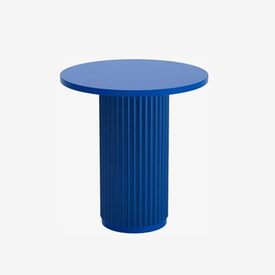 Peony round fluted side table, blue
