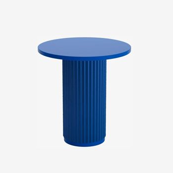 Table d'appoint ronde cannelée Pivoine, bleue 1