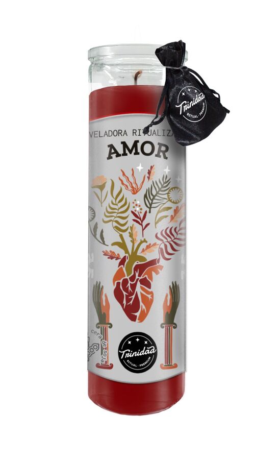 VELA VELADORA AMOR SOJA CRISTAL 290 GR.