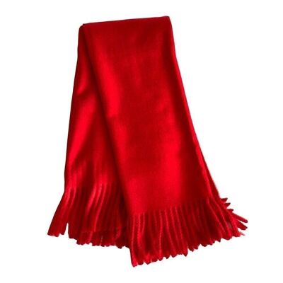 Bufanda de cachemira Vie Naturals, rojo liso