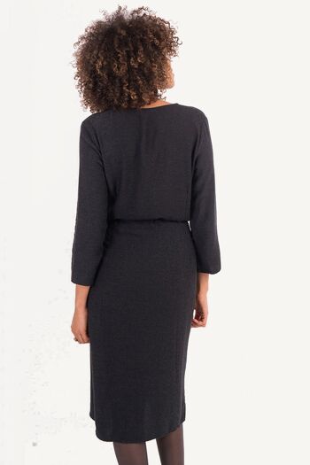 Robe portefeuille bohème noire 4