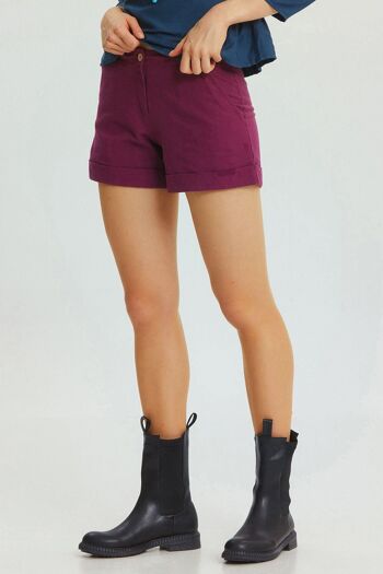 Short d'hiver en coton style bohème violet 2