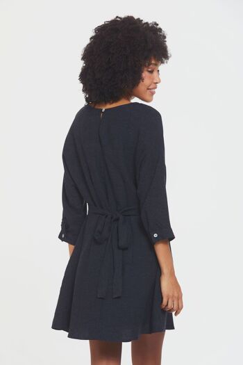 Robe d'hiver Boho à col bateau noir 4