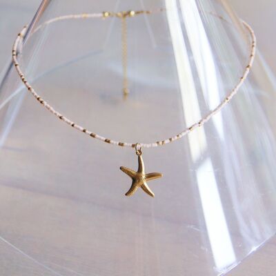 Collar Miyuki con ESTRELLA DE MAR – nude/dorado