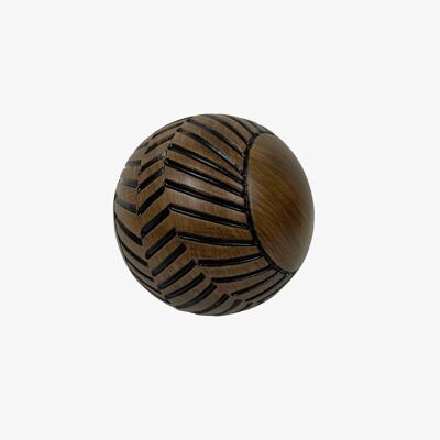 Delhi carved wood effect resin decorative ball