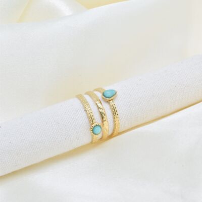 Amazonite Ring in Stainless Steel - BG310108OR-BL
