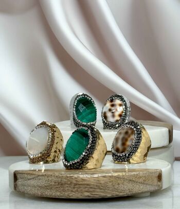 Bague druzy - Malachite 2