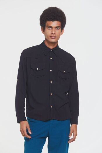 Chemise Homme Bohème Noir 1