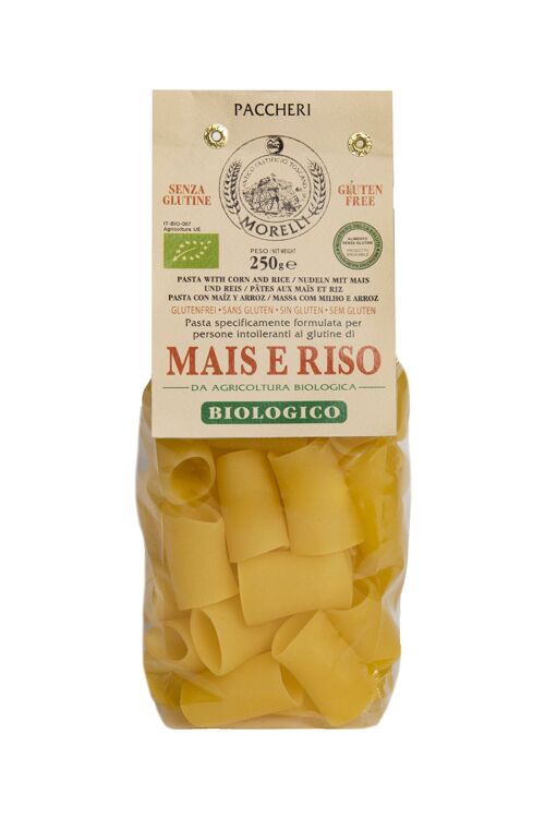 Pasta Paccheri Riso e Mais Senza glutine bio g.250