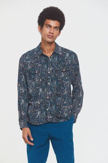 Chemise Homme Bohème Turquoise 1