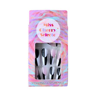 Künstliche Nägel zum Aufdrücken der Nägel Miss Cherry Selecto 12 Nägel – Pocker