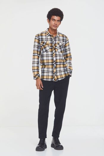 Chemise d'hiver bohème pour hommes à motif rétro jaune 2