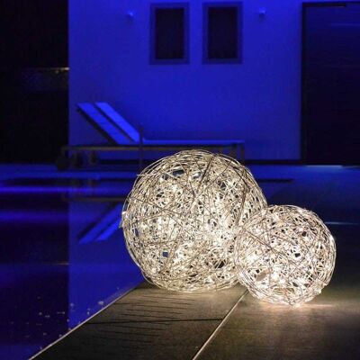 s.LUCE Lámpara colgante LED de malla con bola de alambre Ø 50cm