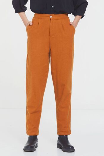 Pantalon en coton unisexe taille haute style Boho Camel 2