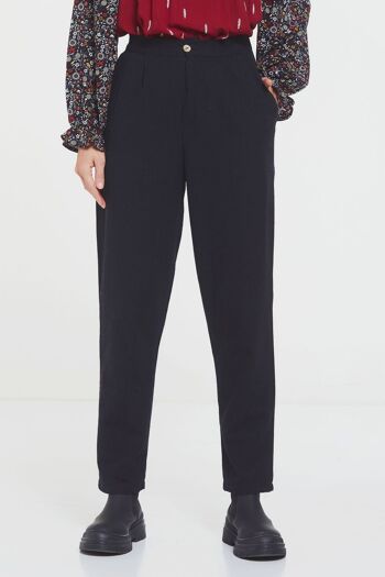 Pantalon en coton unisexe taille haute style Boho noir 2
