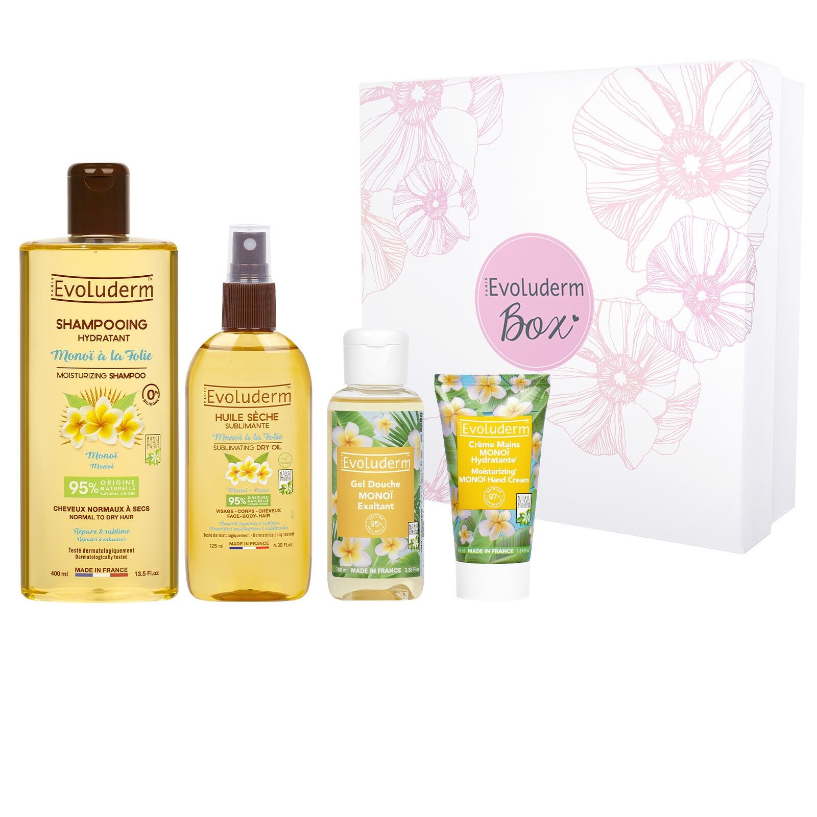 Monoï à la Folie Cofanetto Regalo Corpo e Capelli - Idea Regalo - Cofanetto Regalo di Natale - Compleanno - Festa della Mamma