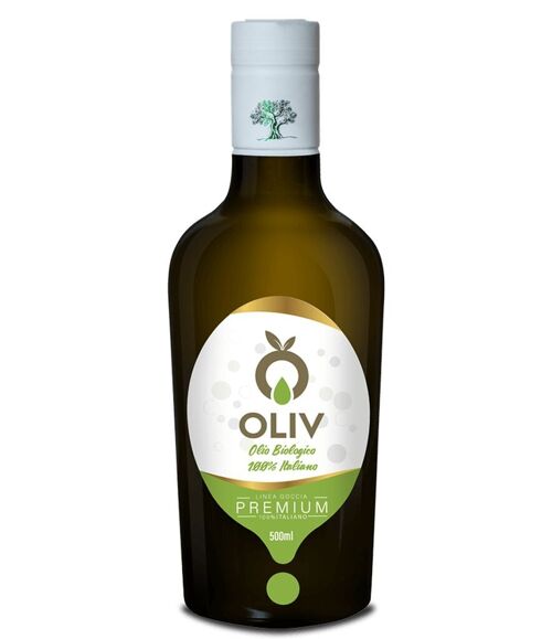 Olio Extra vergine Oliva 100% Italiano Biologico Premium- OLIV 500ml