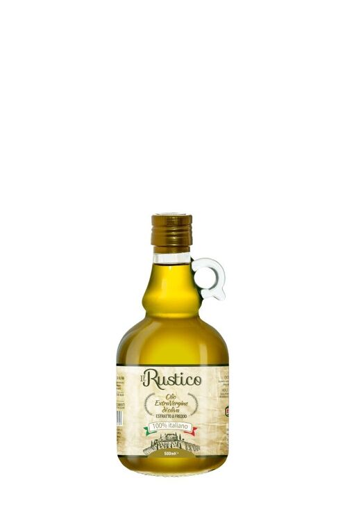 Olio Extra vergine Oliva 100% Italiano  Non filtrato  Il Rustico 500 ml
