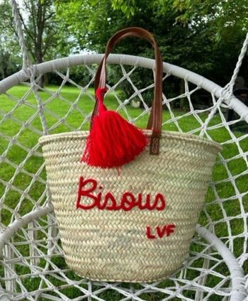 Panier Bisous broderie rouge 1