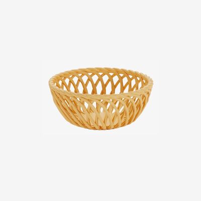 Bastille twisted ceramic basket, yellow color