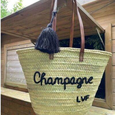Black embroidery Champagne basket