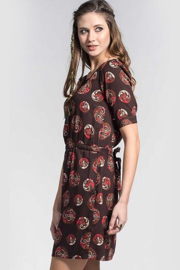 Robe Breeze marron à motif cacao 3