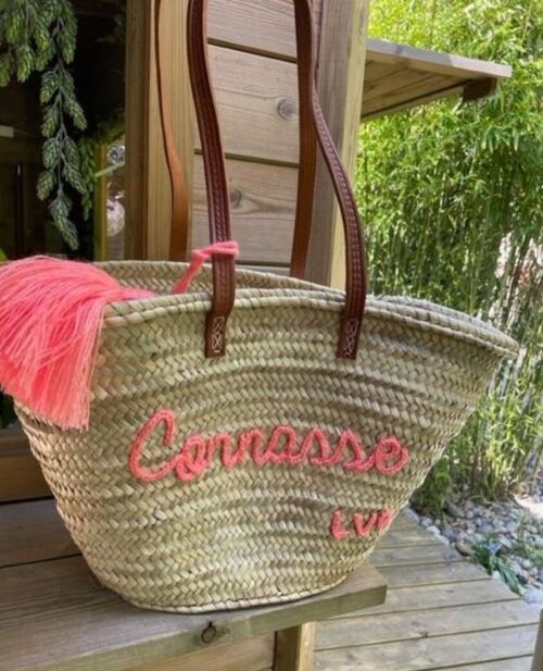 Panier Connasse broderie Corail