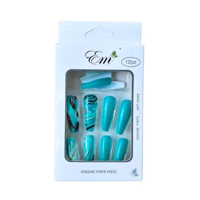 Faux ongles press on nails Em Milano 12 ongles - Blue Lagoon