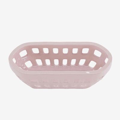 Palma pink vintage style ceramic basket