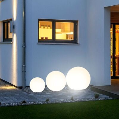 s.LUCE pro Globe + bola de jardín robusta para exterior Ø 50cm blanco