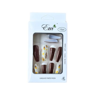 Künstliche Nägel zum Aufdrücken der Nägel Em Milano 12 Nägel – Schokolade
