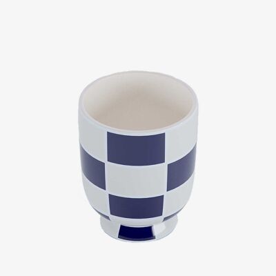 Geneva blue checkered ceramic decorative vase