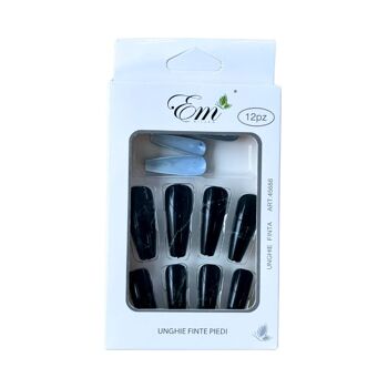 Faux ongles press on nails Em Milano 12 ongles - Black Marble Vibes