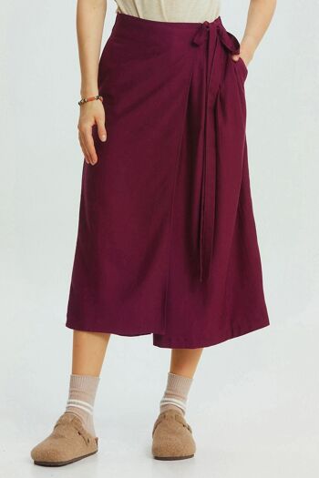 Pantalon jupe de couleur unie violet 2