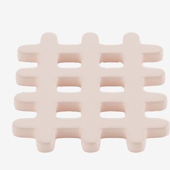 Dessous de plat céramique grid rose pâle Orsay 1