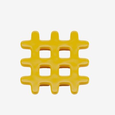 Set di 4 sottobicchieri quadrati in ceramica intrecciata Alicante giallo