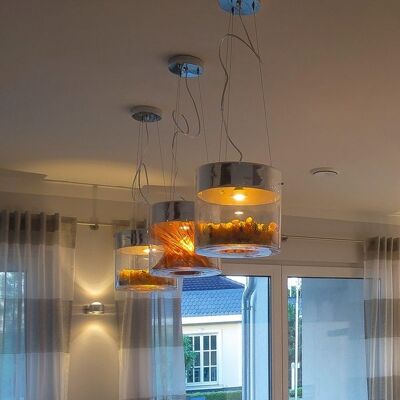 s.LUCE MyLight XL pendant light with chrome cylinder
