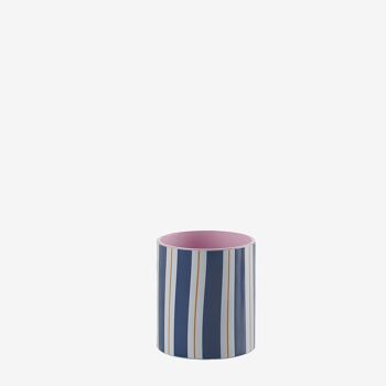 Petit vase cylindrique à rayures bleues Orlando 3