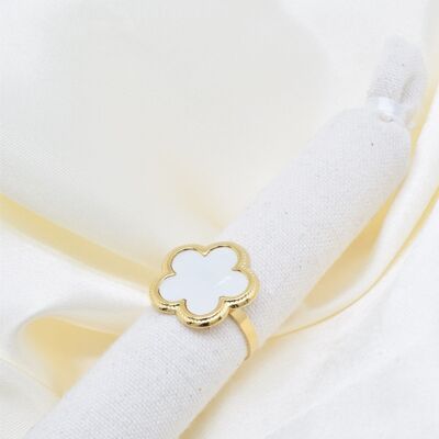 Mother-of-pearl ring in stainless steel -BG310111OR