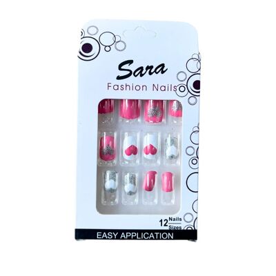 Unghie finte stampate sulle unghie Sara Fashion Nails 12 unghie - Princess