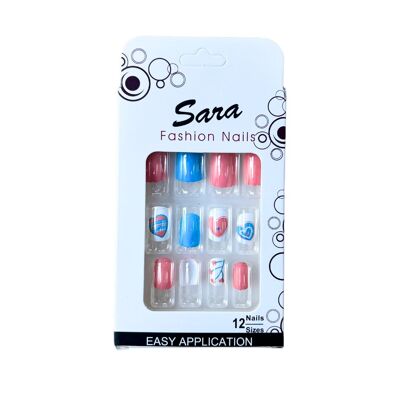 Unghie finte stampate sulle unghie Sara Fashion Nails 12 unghie - Maggio Maggio
