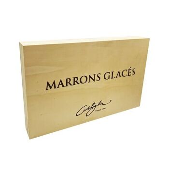 MARRONS GLACES, BTE bois 18, NAPLES 360gr =S/VIDE=